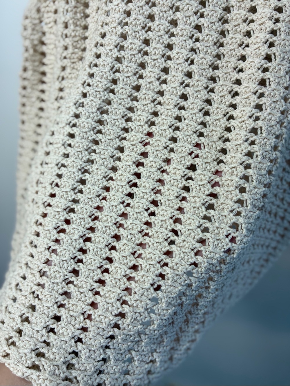Time and Tru Open Knit Sleeveless Tank - Cream - Picture 5 of 5
